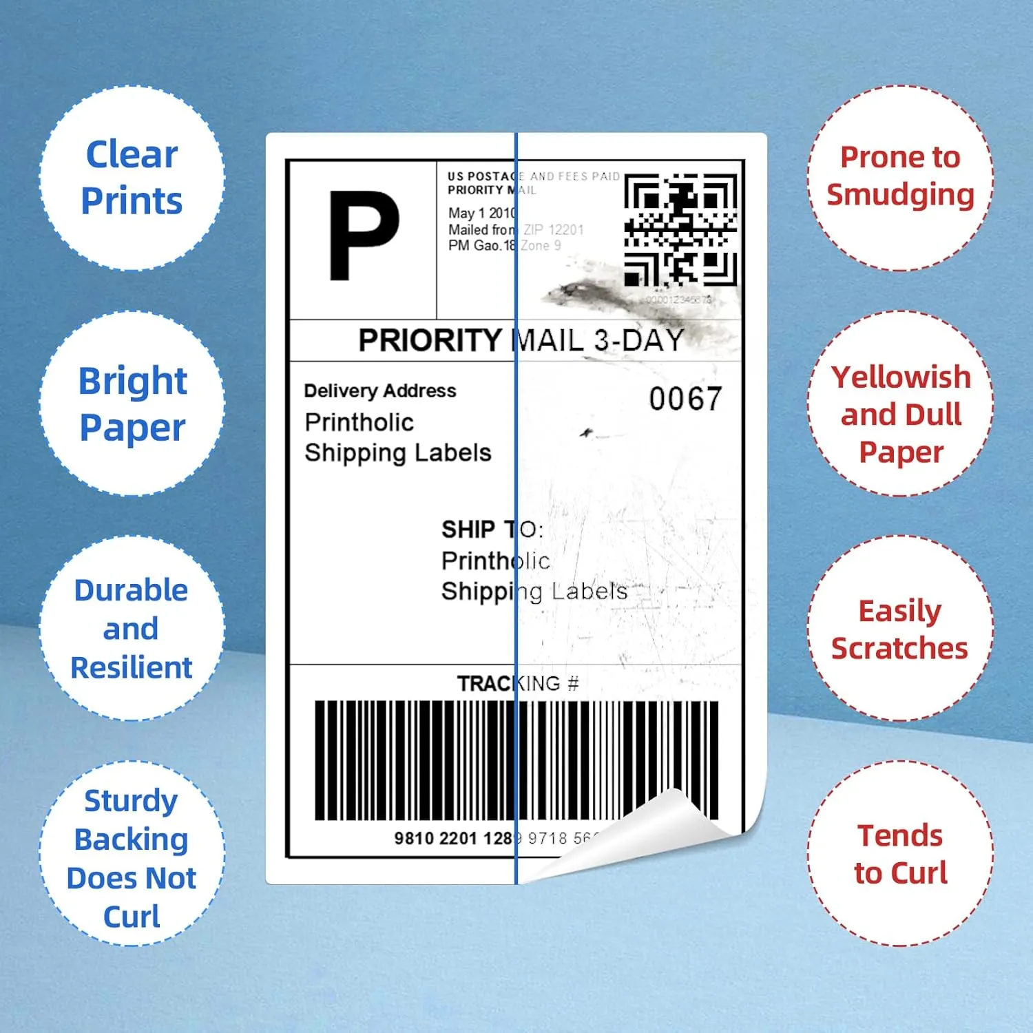 4" x 6" Shipping Labels Compatible with Dymo 1744907 Thermal Postage Labels, Ultra Strong Adhesive & Perforated, Compatible with DYMO 4XL & Zebra Desktop Printers [16 Rolls/3520 Labels]