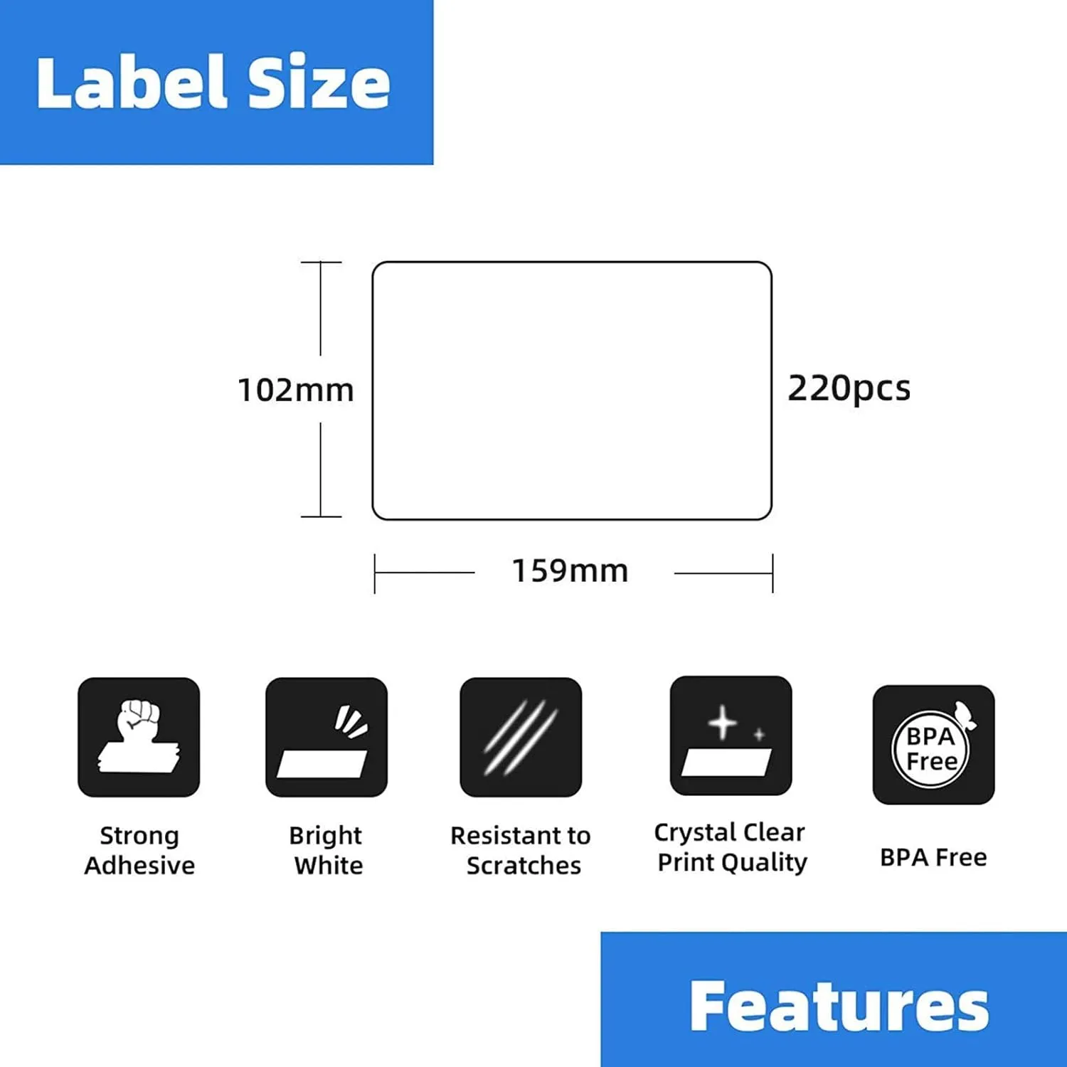 4" x 6" Shipping Labels Compatible with Dymo 1744907 Thermal Postage Labels, Ultra Strong Adhesive & Perforated, Compatible with DYMO 4XL & Zebra Desktop Printers [16 Rolls/3520 Labels]