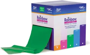 50 Yard roll Latex-Free Norco Rainbow Resistance Band, No Powder, No Odor. 5 Levels Light to Super Heavy. Use for Rehabilitation, Physical Therapy, Home-Gym Exercise, Fitness, Strength