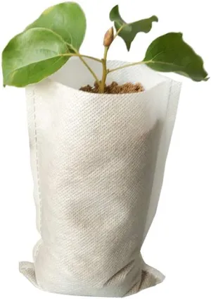 500 Piece Biodegradable Non-Woven Nursery Grow Bags Seedling-Raising Bags White (3.54x4.33 in)