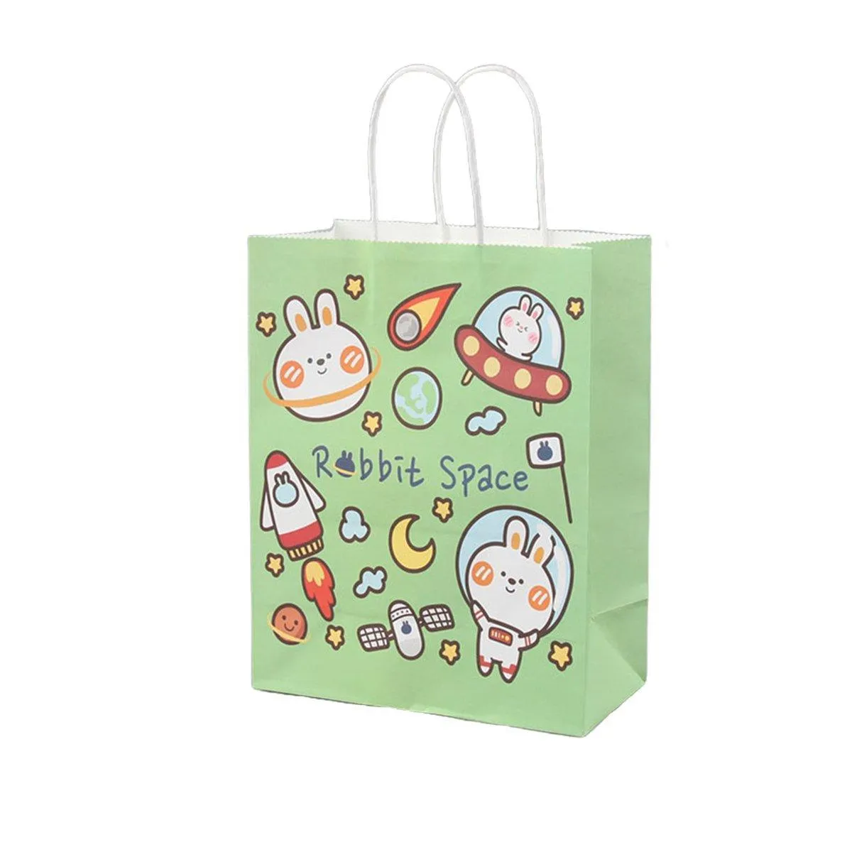 50pcs Colourful Kids Kraft Paper Gift Bags School Party Favor Bags Reusable