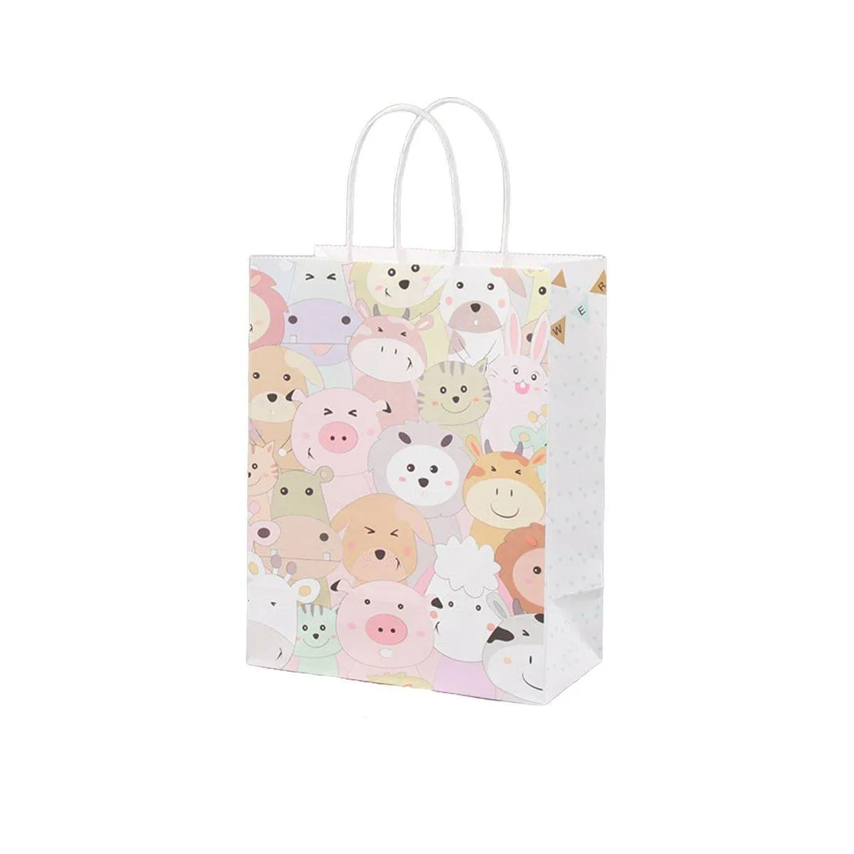 50pcs Colourful Kids Kraft Paper Gift Bags School Party Favor Bags Reusable