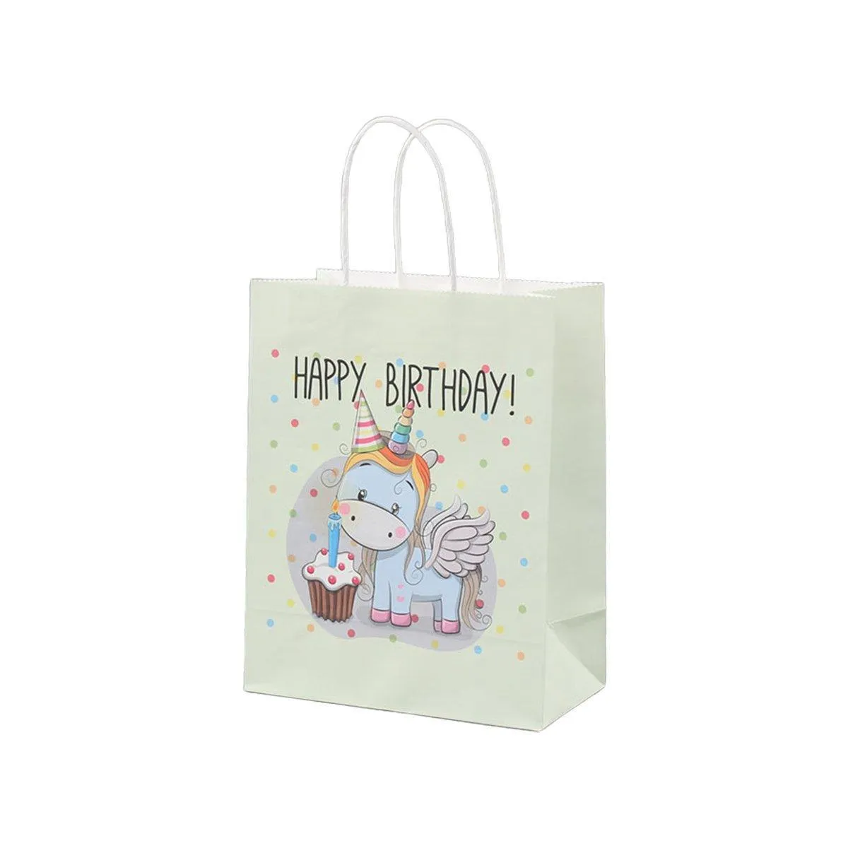 50pcs Colourful Kids Kraft Paper Gift Bags School Party Favor Bags Reusable