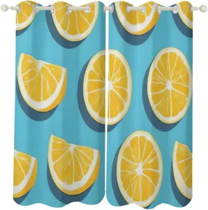 52"x72" Decorative Curtains Lemon Wedges Printed Thermal Insulated Curtains Blackout Curtains Window Curtains Window Drapes for Living Room Bedroom Kitchen