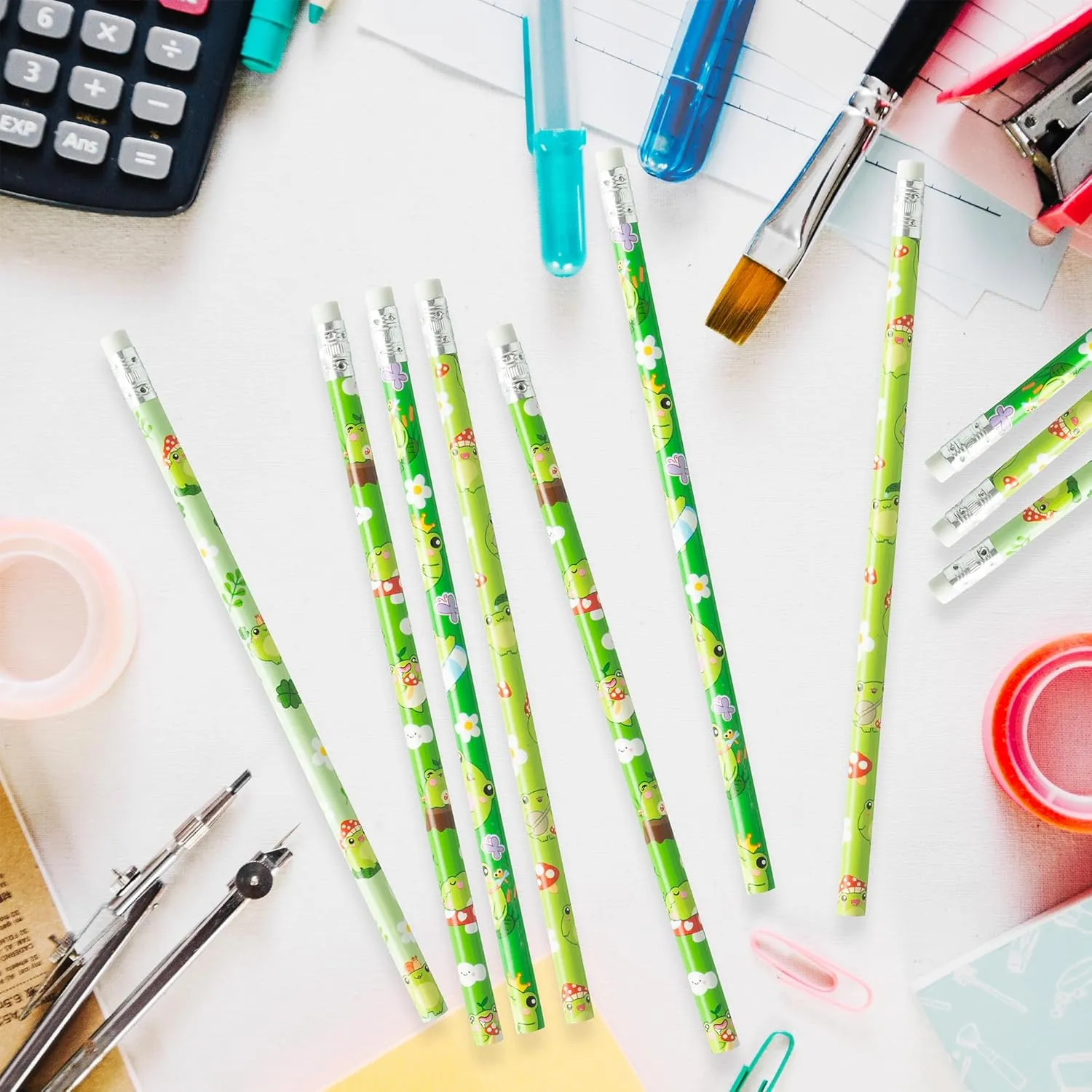 60Pcs Frog Pencils with Eraser - Summer Frog #2 HB Pencils, Back to School Classroom Student Rewards, Back to School Office Supplies, Party Goodie Bag Fillers Stuffers, Birthday Party Favors