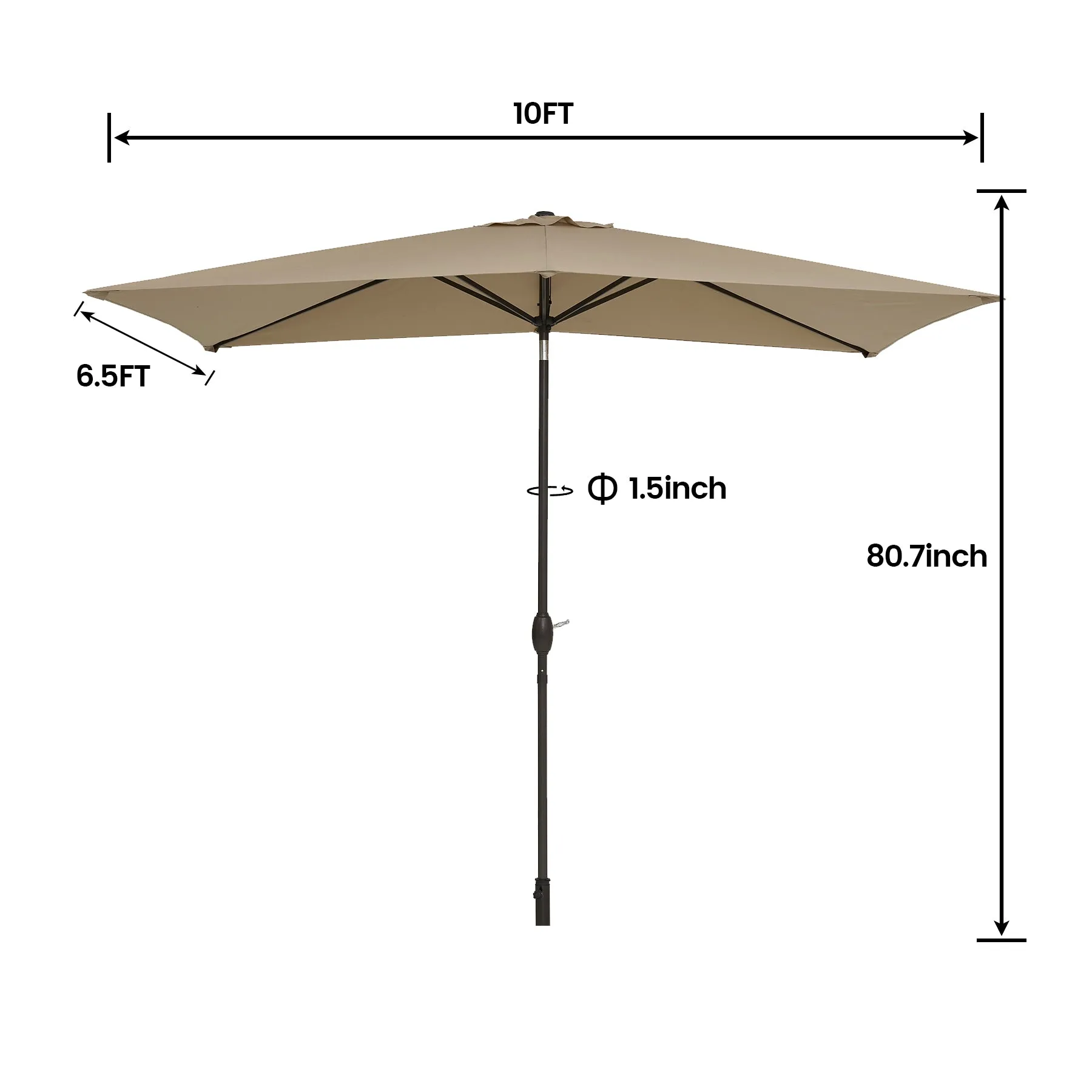 7 ft. x 10 ft. Outdoor Patio Market Table Umbrella with Tilt and Crank Rectangular