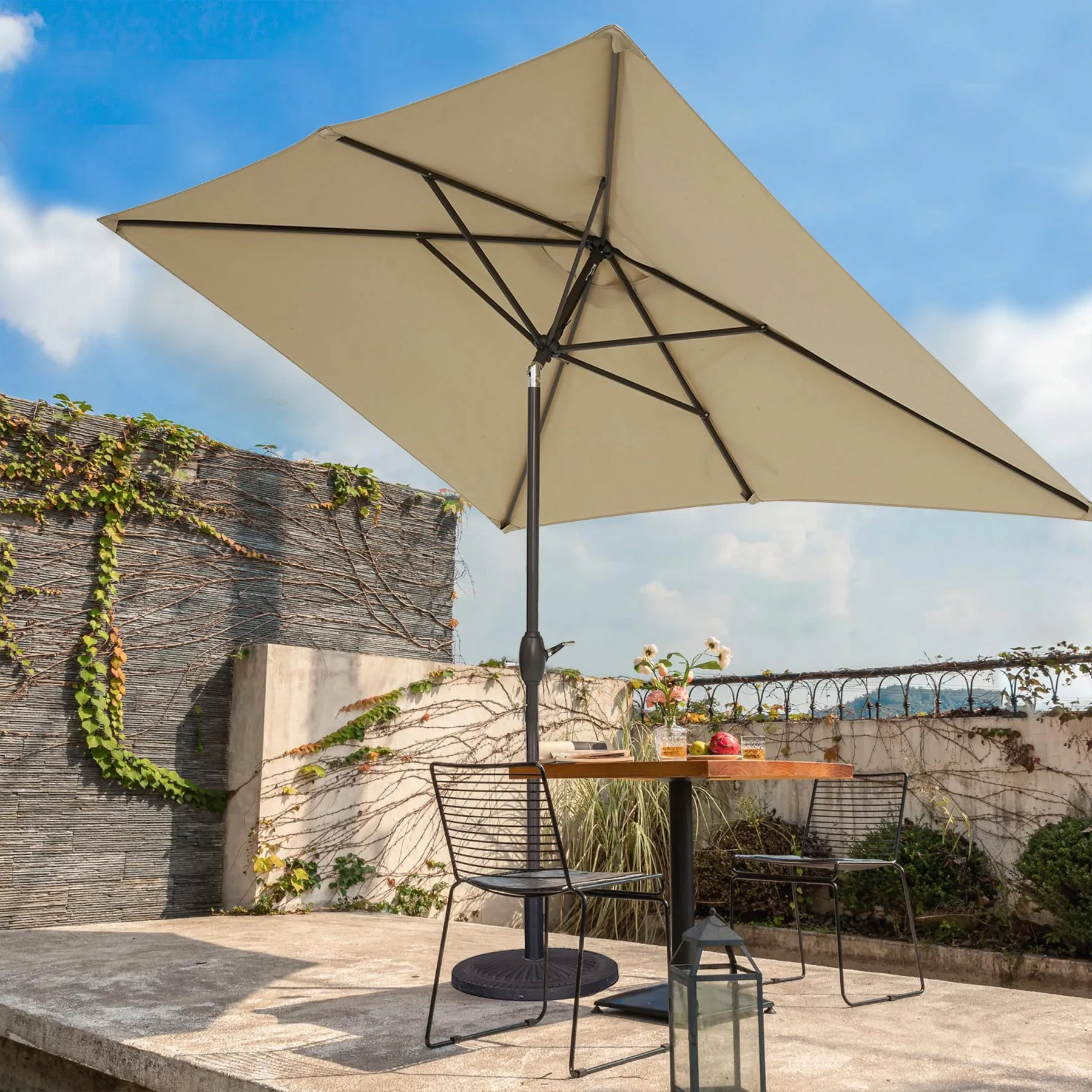7 ft. x 10 ft. Outdoor Patio Market Table Umbrella with Tilt and Crank Rectangular