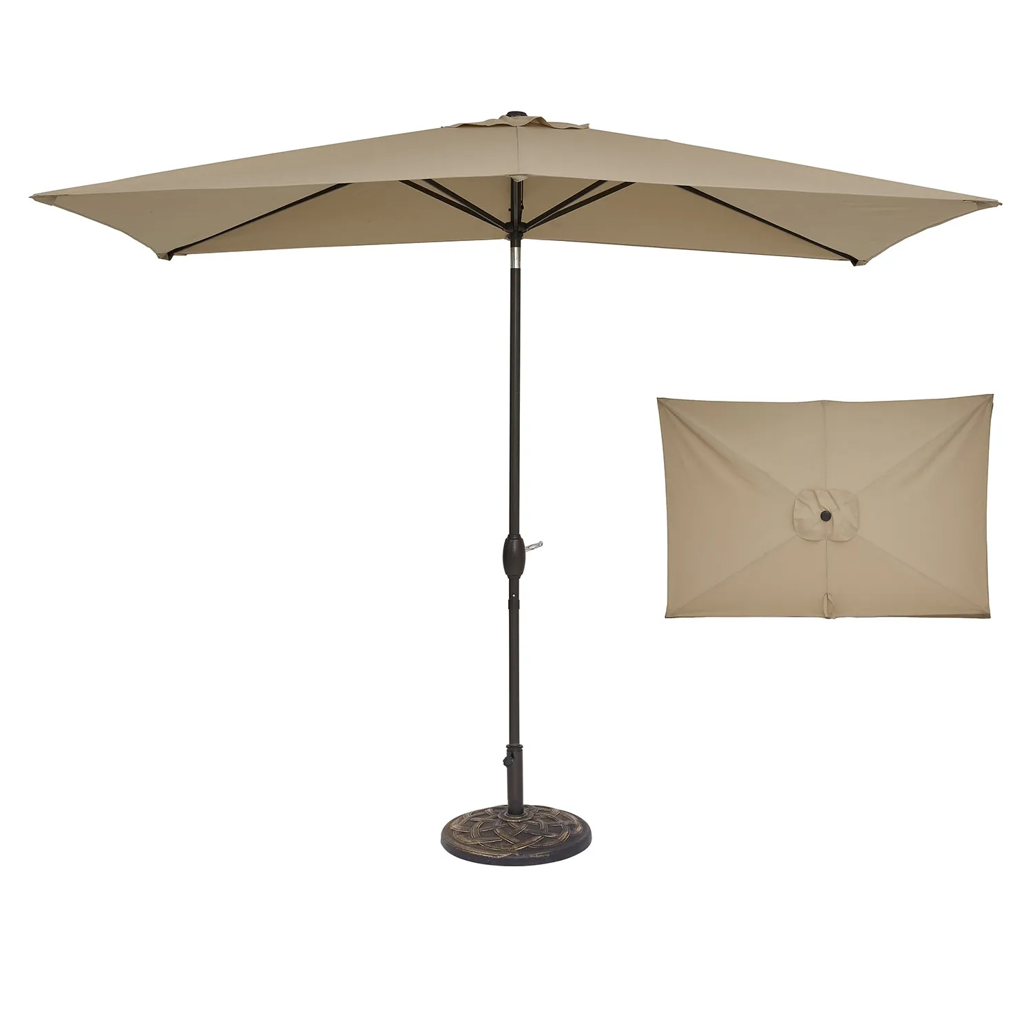 7 ft. x 10 ft. Outdoor Patio Market Table Umbrella with Tilt and Crank Rectangular