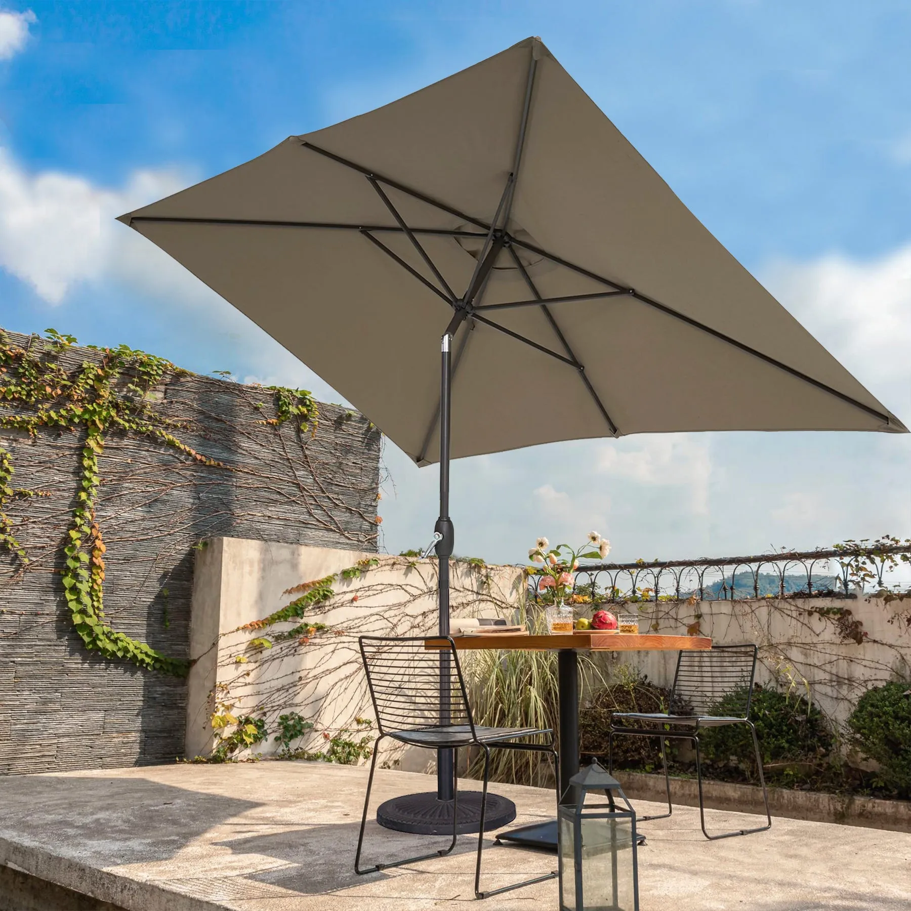 7 ft. x 10 ft. Outdoor Patio Market Table Umbrella with Tilt and Crank Rectangular