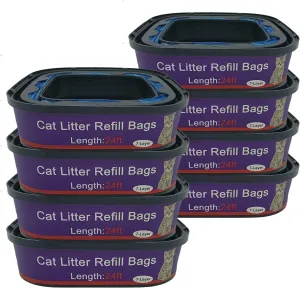8 Pack Cat Litter Refill Bags Cartridge Compatible with Genie Cat Litter Standard and Plus Pails