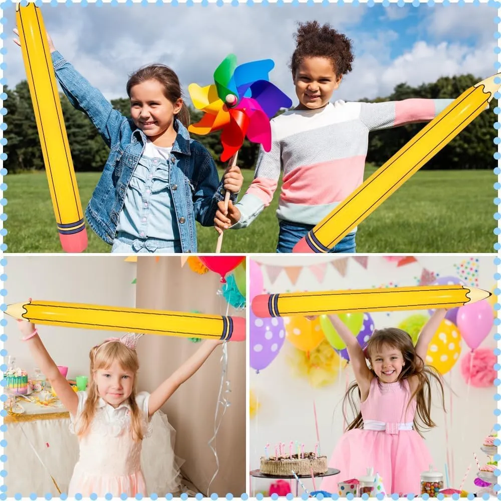 8 Pieces 44 Inch Giant Inflatable Pencils Balloon Back to School Dimensional Pencils Balloon Graduation Party Decoration for Back to School Classroom Garden Room Birthday Party Decorations