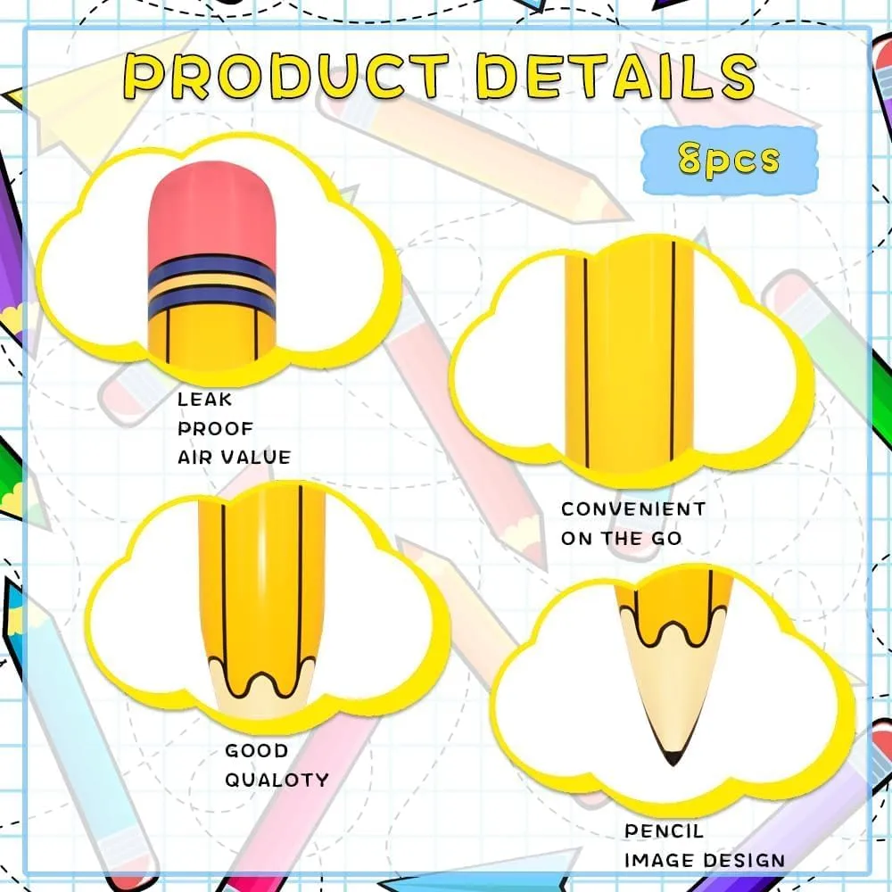 8 Pieces 44 Inch Giant Inflatable Pencils Balloon Back to School Dimensional Pencils Balloon Graduation Party Decoration for Back to School Classroom Garden Room Birthday Party Decorations
