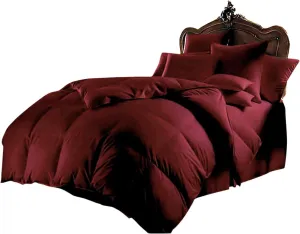 800 TC 100% Egyptian Cotton 300 GSM Goose Down Alternative Microfiber 7 PC Comforter Set (Comforter   Flat   Fitted 15''   4 Pillow Cases) Twin, Burgundy