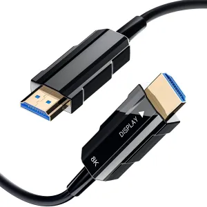 8K HDMI 2.1 Cable 6ft, Fiber Optic HDMI Cable, Ultra High Speed Thin HDMI Cord, 48Gbps, 8K@60Hz 4K@120Hz, Dynamic HDR, eARC, HDCP 2.2&2.3, 3D, for HDTV Monitor Game Laptop Xbox PS4/PS5