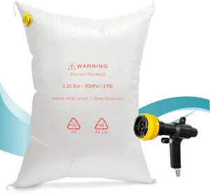 8NET Starter Kit: 30 Bags Reusable Dunnage Airbags 48" x 48"   1 Air Inflator - Level-1, 2-Ply,Woven Polypropylene, for Container Loading: Eliminating Empty Spaces in Trucks and Container