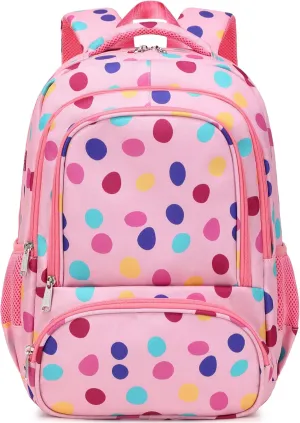 abshoo Colourful Polka Dots Kids Backpack For School Girls Elementary Kindergarten Bookbag Lightweight School Bags (Colourful Polka Dots)