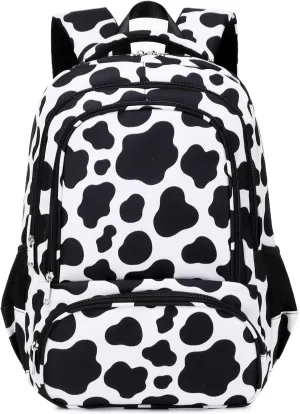 abshoo Cow Print Kids Backpack For School Girl Elementary Middle School Bags Preppy Bookbag for Teen Girls Ages 6-8-10-12 (Cow Print)
