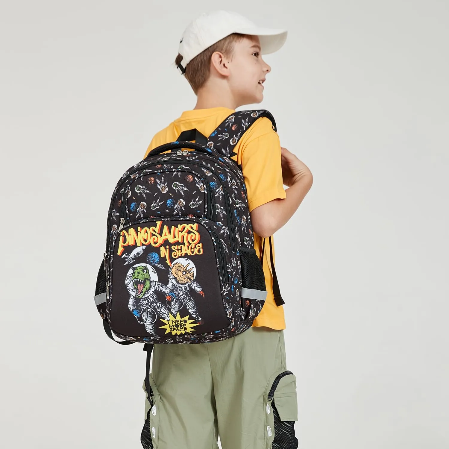 abshoo Cute Dinosaur School Backpack For Boys Elementary Kindergarten Kids School Bag (Dinosaur Black)