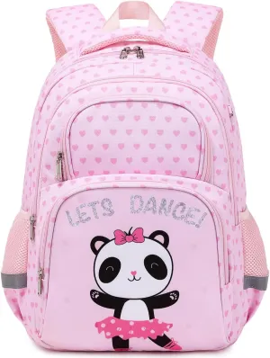 abshoo Cute Panda School Backpack For Girls Elementary Kindergarten Kids School Bag (Panda Pink A)