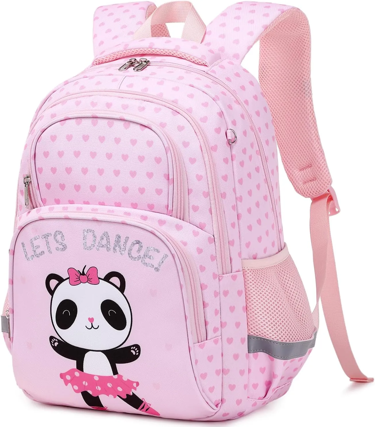 abshoo Cute Panda School Backpack For Girls Elementary Kindergarten Kids School Bag (Panda Pink A)