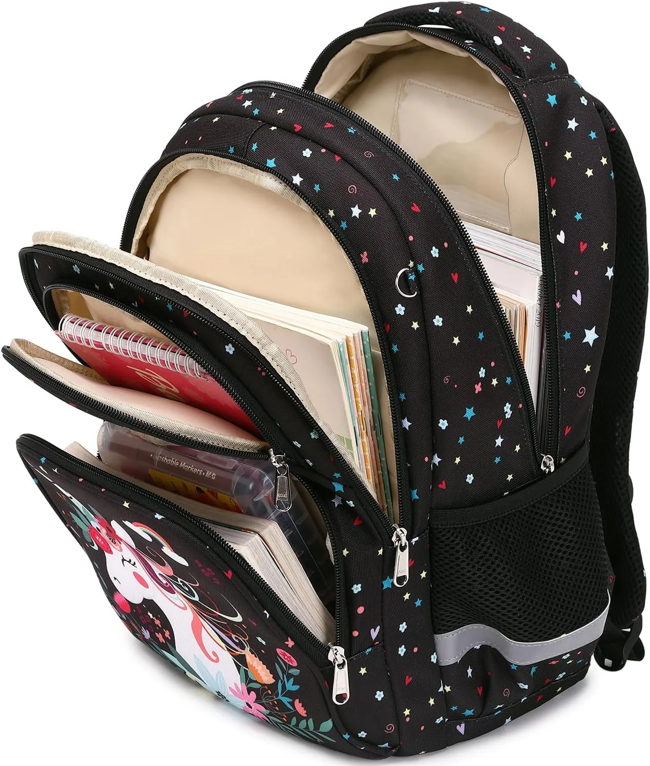 abshoo Cute Unicorn School Backpack For Girls Elementary Kindergarten Kids School Bag (Unicorn Black)