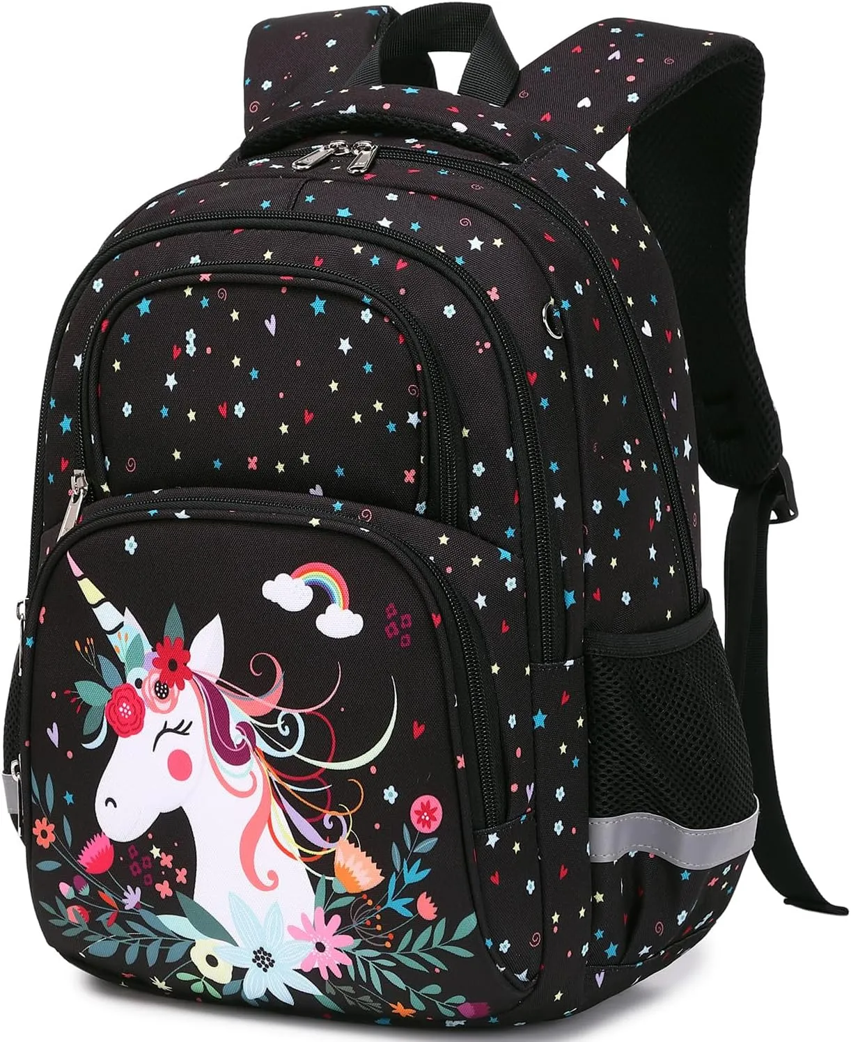 abshoo Cute Unicorn School Backpack For Girls Elementary Kindergarten Kids School Bag (Unicorn Black)