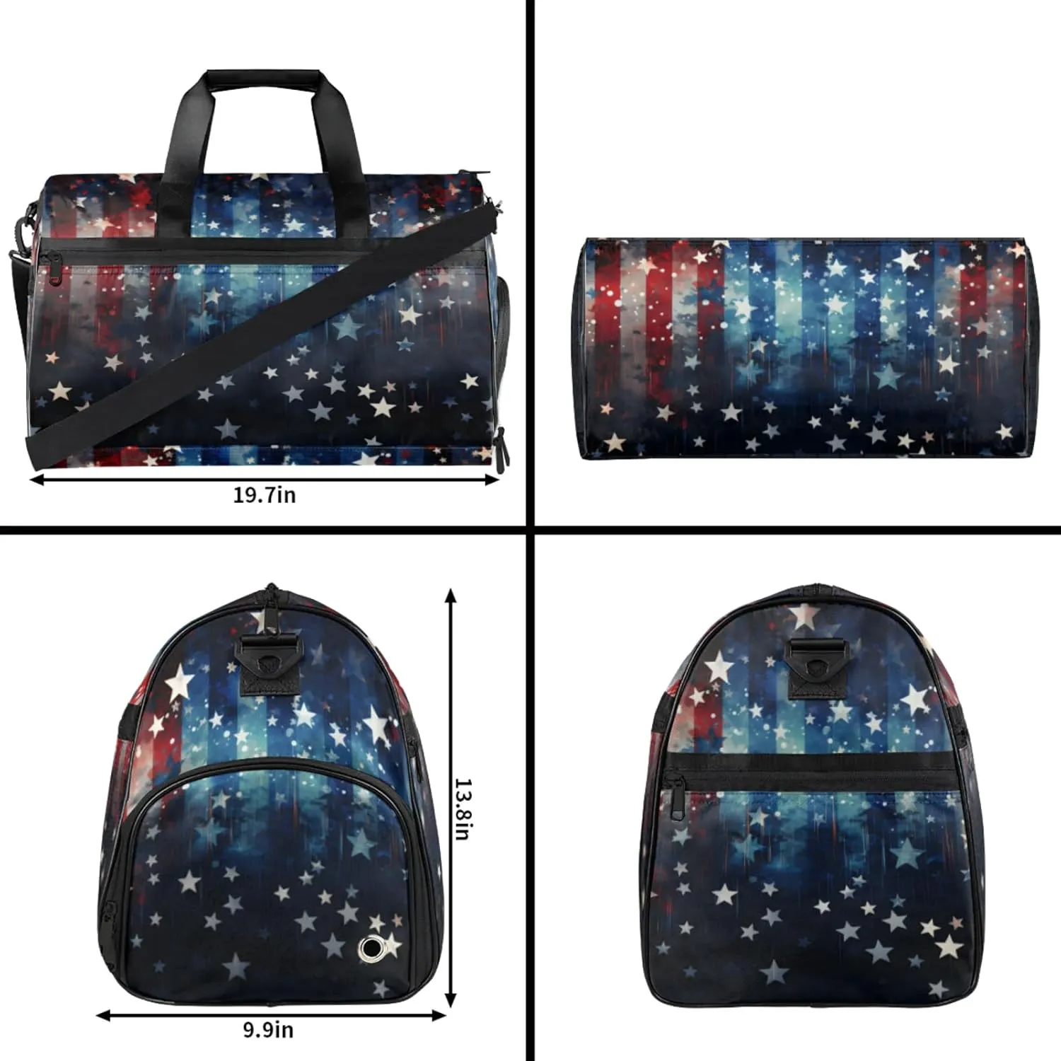 Abstract Gym Bags for Men Women, 43L Medium Sports Flag Patter Travel Duffel Bag for Men with Shoe Compartment,Carry on Bags for Airplanes Women