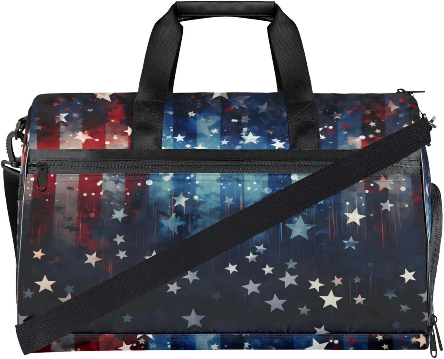 Abstract Gym Bags for Men Women, 43L Medium Sports Flag Patter Travel Duffel Bag for Men with Shoe Compartment,Carry on Bags for Airplanes Women