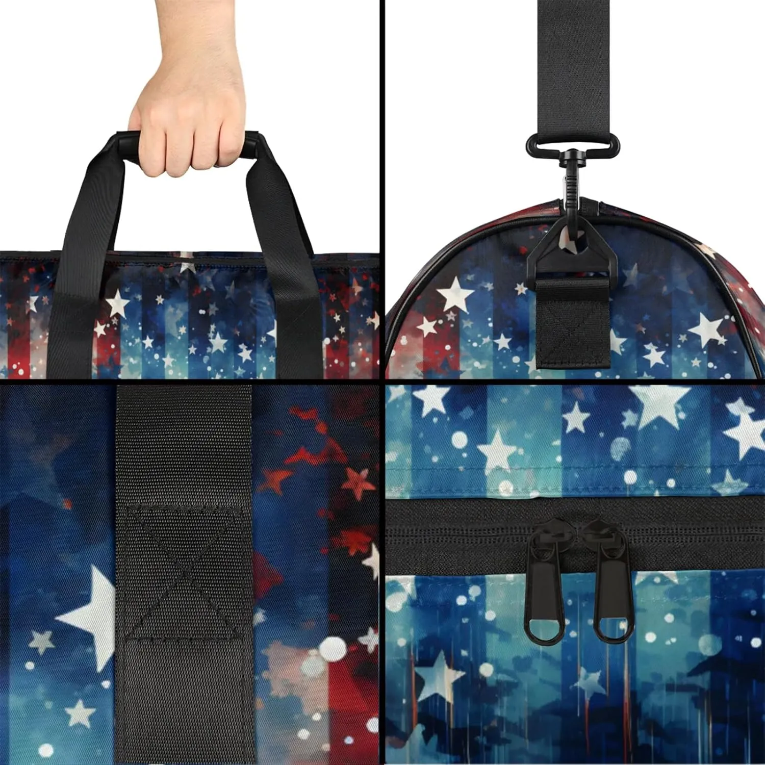 Abstract Gym Bags for Men Women, 43L Medium Sports Flag Patter Travel Duffel Bag for Men with Shoe Compartment,Carry on Bags for Airplanes Women