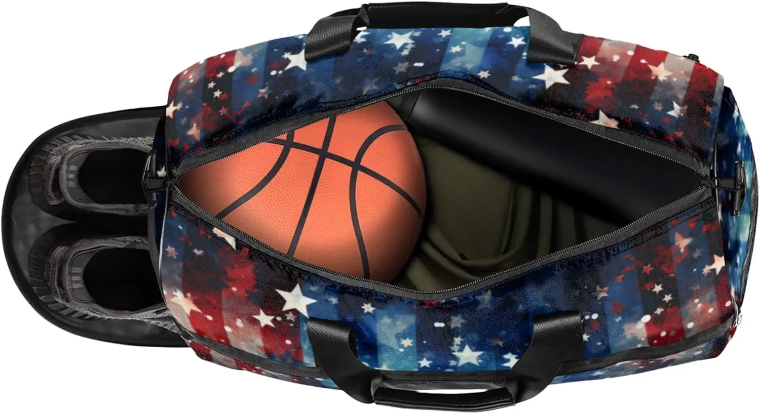 Abstract Gym Bags for Men Women, 43L Medium Sports Flag Patter Travel Duffel Bag for Men with Shoe Compartment,Carry on Bags for Airplanes Women