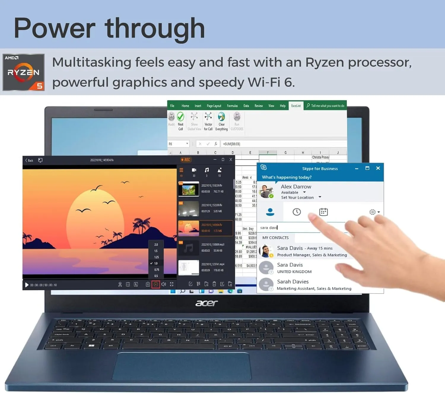 acer Aspire-3 Ultra-Thin Touchscreen Laptop - 15.6” FHD IPS Display, AMD Ryzen 5 7520U (Beats i7-1165G7), 8GB RAM, 512GB SSD, Thin & Light, AMD Radeon Graphics, Wi-Fi 6, USB-A&C, Windows 11 Home
