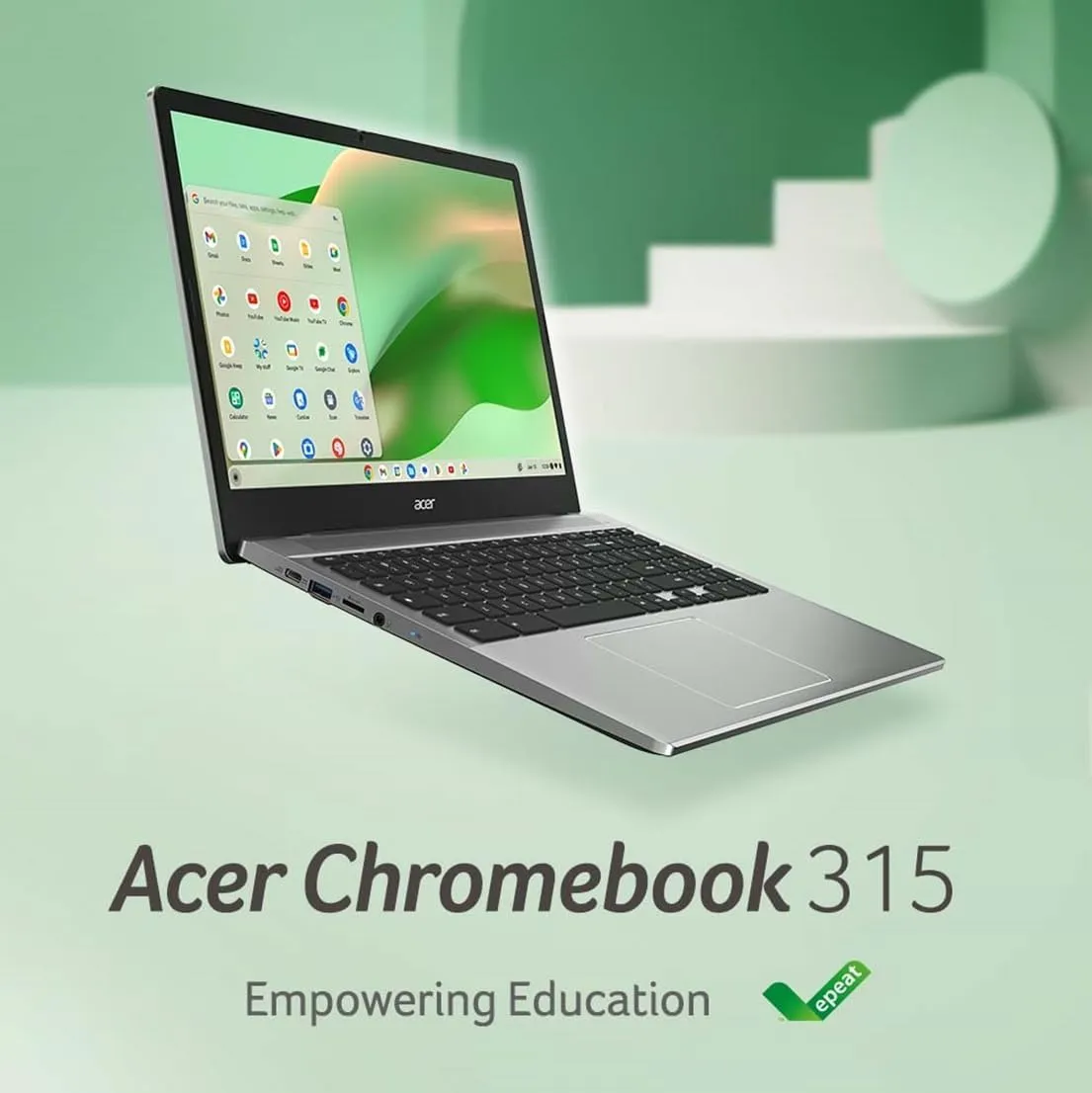 Acer Chromebook 315 CB315-5H-C7KX Laptop | Intel Processor N100 | 15.6" Full HD (1920 x 1080) IPS Display | 4GB LPDDR5 | 128GB eMMC | Intel Wireless Wi-Fi 6E AX211 | Chrome OS | Sparkly Silver