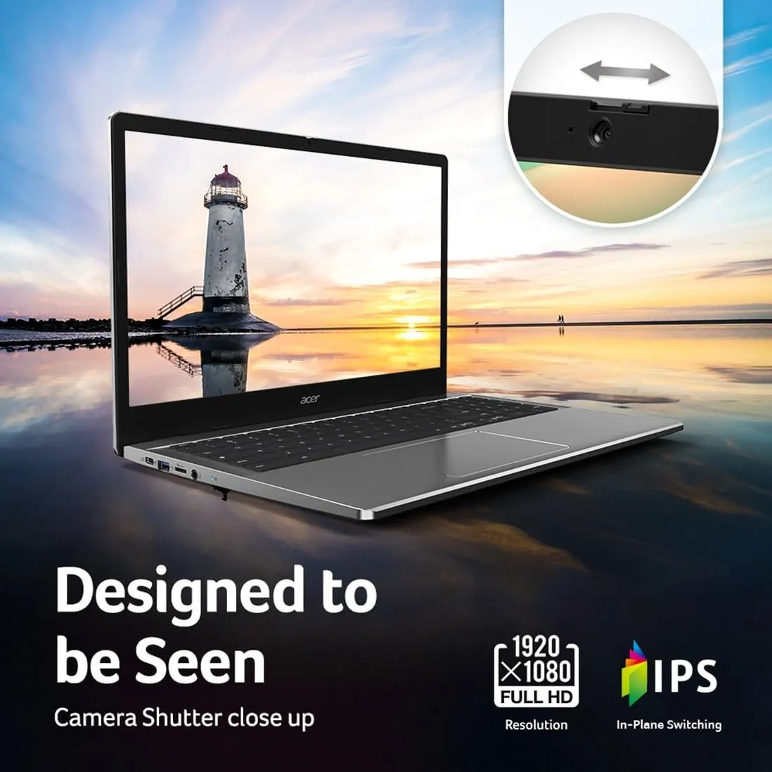 Acer Chromebook 315 CB315-5H-C7KX Laptop | Intel Processor N100 | 15.6" Full HD (1920 x 1080) IPS Display | 4GB LPDDR5 | 128GB eMMC | Intel Wireless Wi-Fi 6E AX211 | Chrome OS | Sparkly Silver