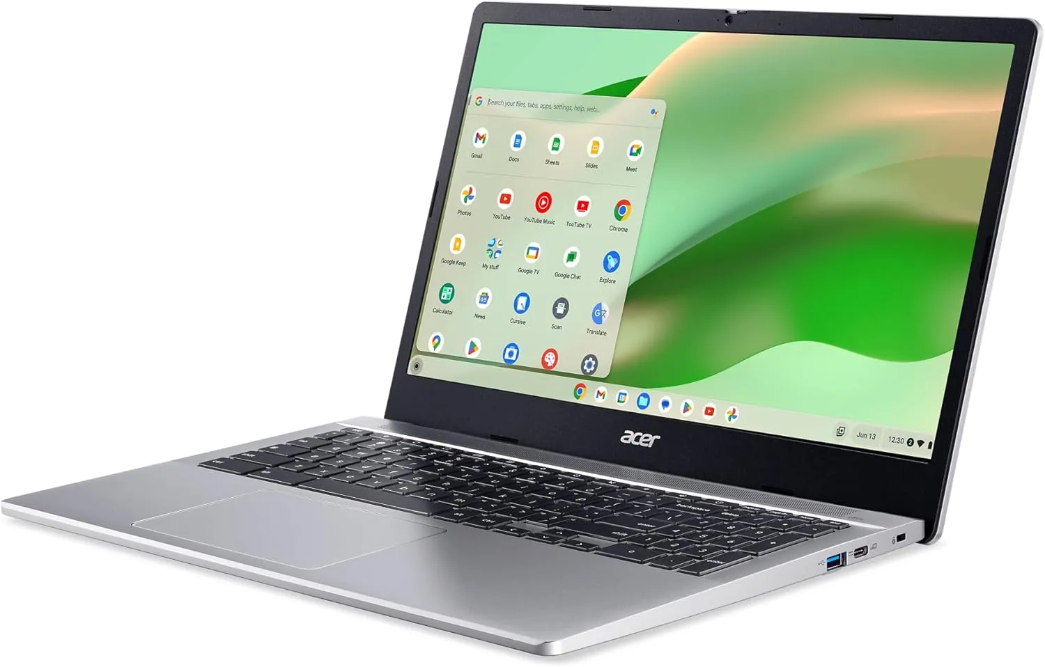 Acer Chromebook 315 CB315-5H-C7KX Laptop | Intel Processor N100 | 15.6" Full HD (1920 x 1080) IPS Display | 4GB LPDDR5 | 128GB eMMC | Intel Wireless Wi-Fi 6E AX211 | Chrome OS | Sparkly Silver