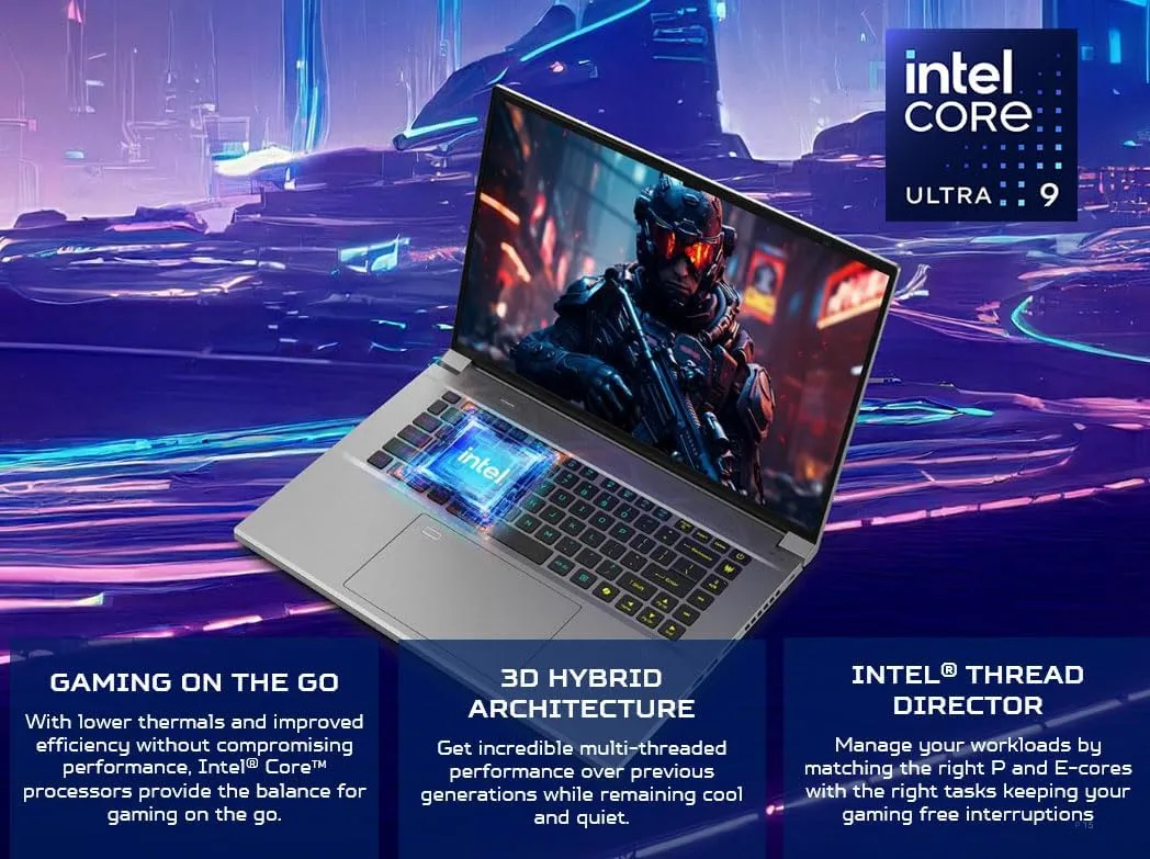 Acer Predator Triton Neo 16 Gaming Creator Laptop | 16" WQXGA  165Hz Calman Verified | AI-Powered | Intel Core Ultra 9 processor 185H | NVIDIA GeForce RTX 4070 | 32GB LPDDR5X | 1TB SSD | PTN16-51-932N