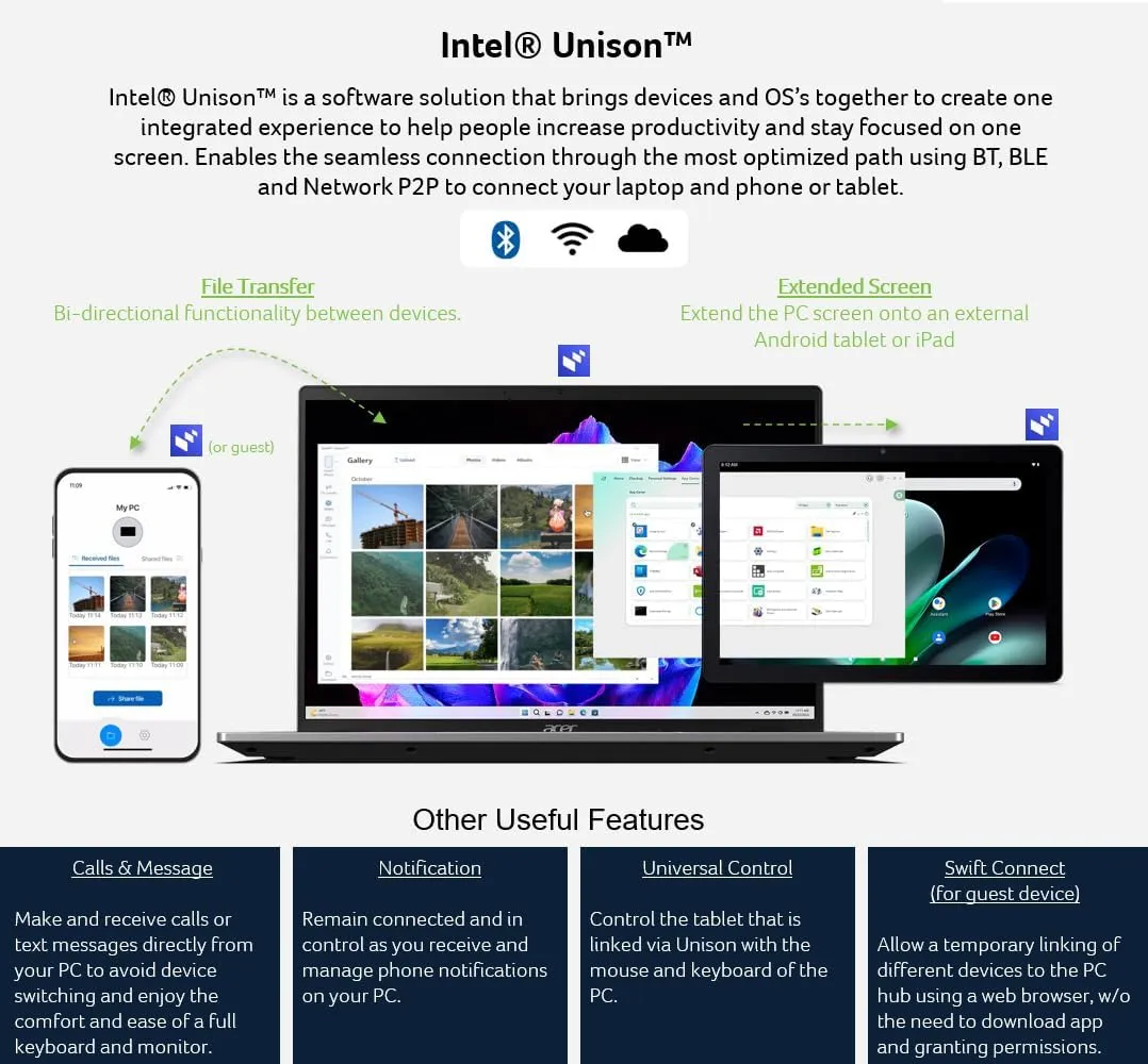 Acer Swift Go 14 Intel Evo Thin & Light Laptop | 14" 1920 x 1200 Touch Display | Unlock AI Experiences | Intel Core Ultra 7 Processor 155H | Intel ARC | 16GB LPDDR5X | 512GB SSD | SFG14-72T-718K