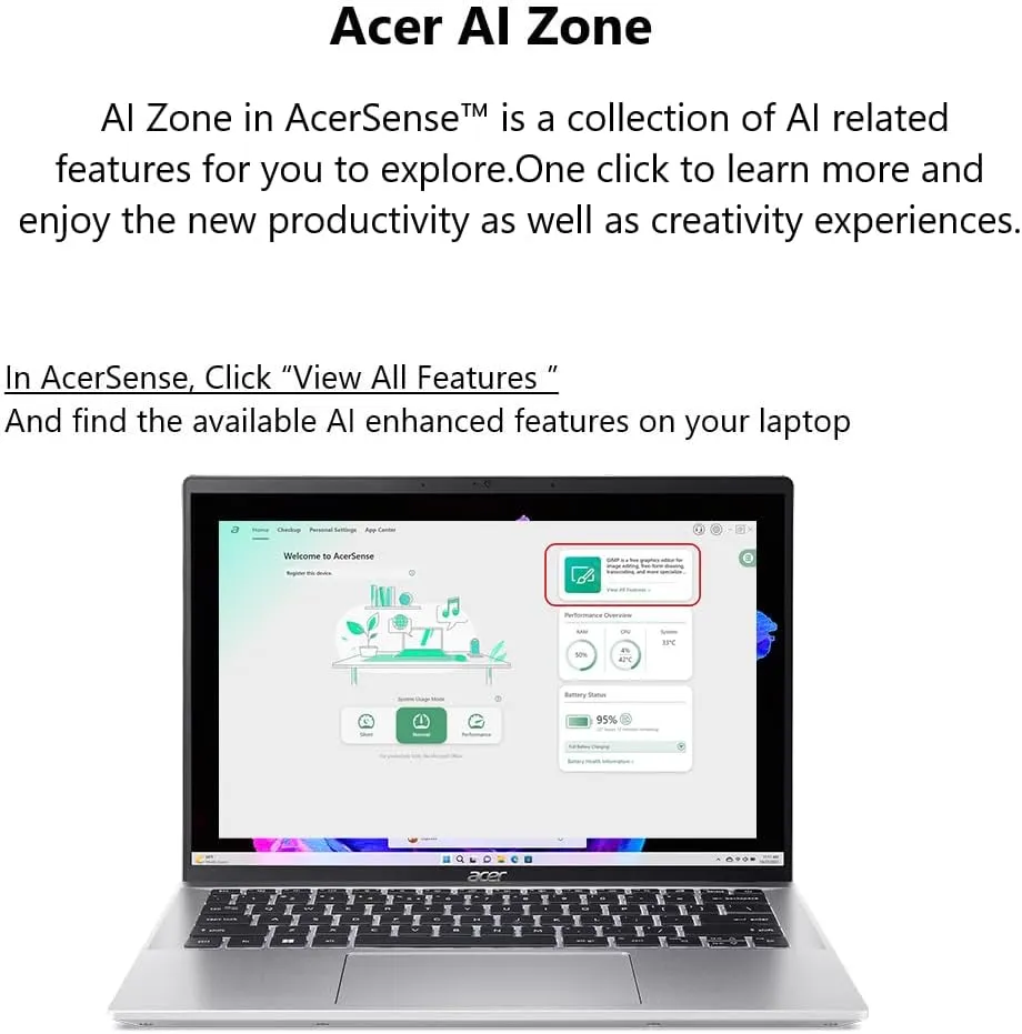 Acer Swift Go 14 Intel Evo Thin & Light Laptop | 14" 1920 x 1200 Touch Display | Unlock AI Experiences | Intel Core Ultra 7 Processor 155H | Intel ARC | 16GB LPDDR5X | 512GB SSD | SFG14-72T-718K