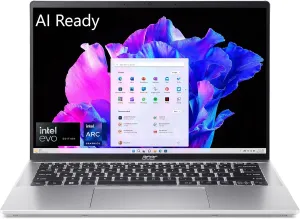 Acer Swift Go 14 Intel Evo Thin & Light Laptop | 14" 1920 x 1200 Touch Display | Unlock AI Experiences | Intel Core Ultra 7 Processor 155H | Intel ARC | 16GB LPDDR5X | 512GB SSD | SFG14-72T-718K