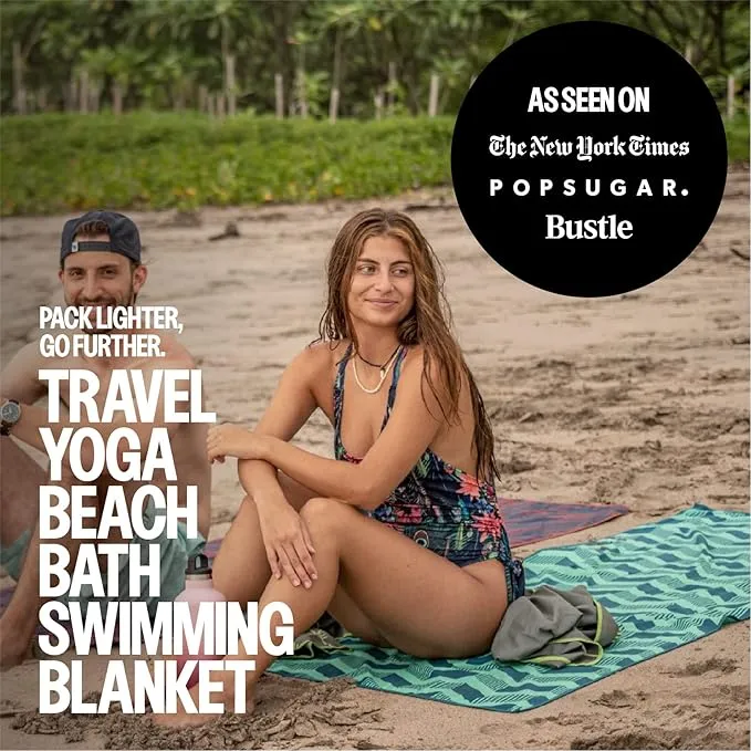 Acteon Large Microfiber Beach Towel, 64" x 30" Quick Dry Odor-Free Technology, Men & Women Fast Drying Absorbent Swim Towels for Swimmers, Sand, Pool, Travel, Hiking, Gym, Camping, Bath