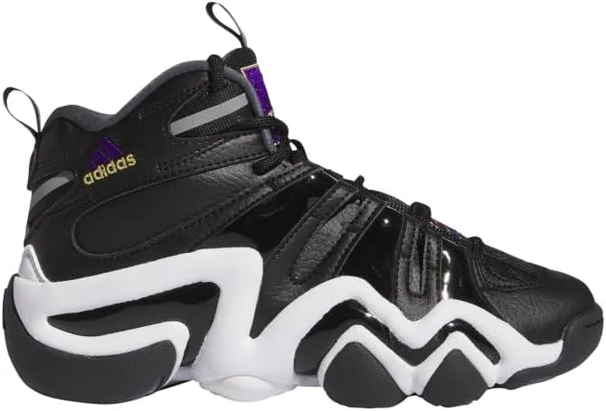 adidas Crazy 8 Grade School Basketball Shoes (Core Black/Regal Purple/Cloud White)