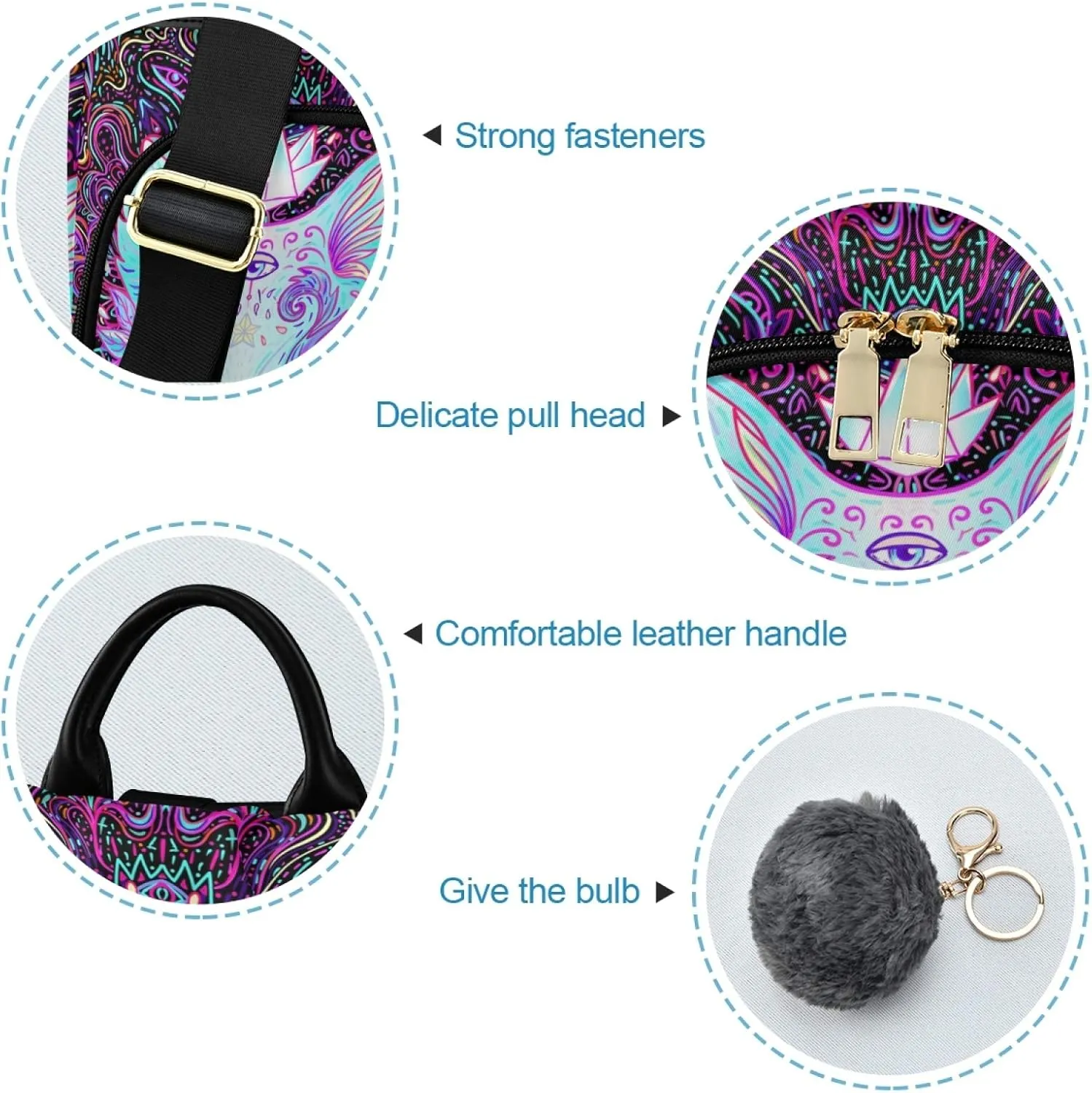 ALAZA Art Fox Face Boho Bohemian Backpack Purse for Women Anti Theft Fashion Back Pack Shoulder Bag
