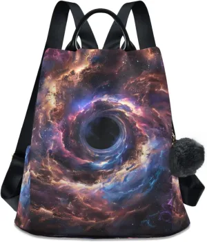ALAZA Black Hole Nebula Backpack Purse for Women Anti Theft Fashion Back Pack Shoulder Bag