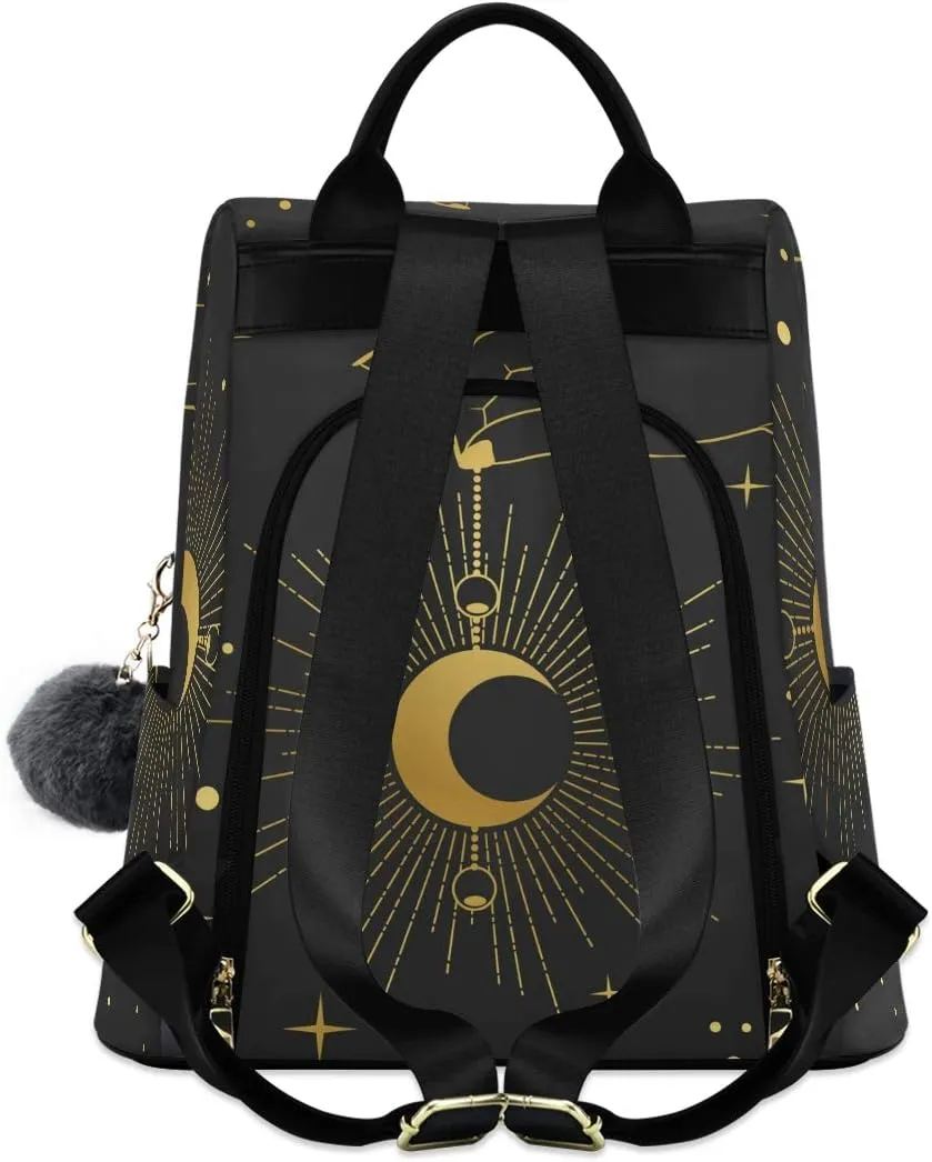 ALAZA Boho Style Hand Holding Crescent Moon Backpack Purse for Women Anti Theft Fashion Back Pack Shoulder Bag