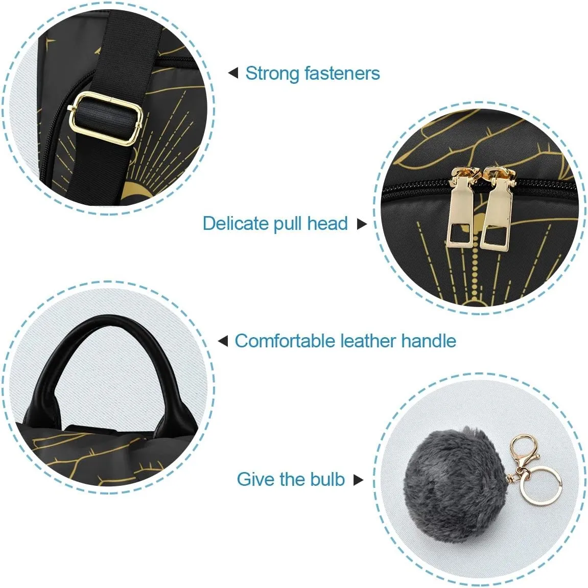 ALAZA Boho Style Hand Holding Crescent Moon Backpack Purse for Women Anti Theft Fashion Back Pack Shoulder Bag