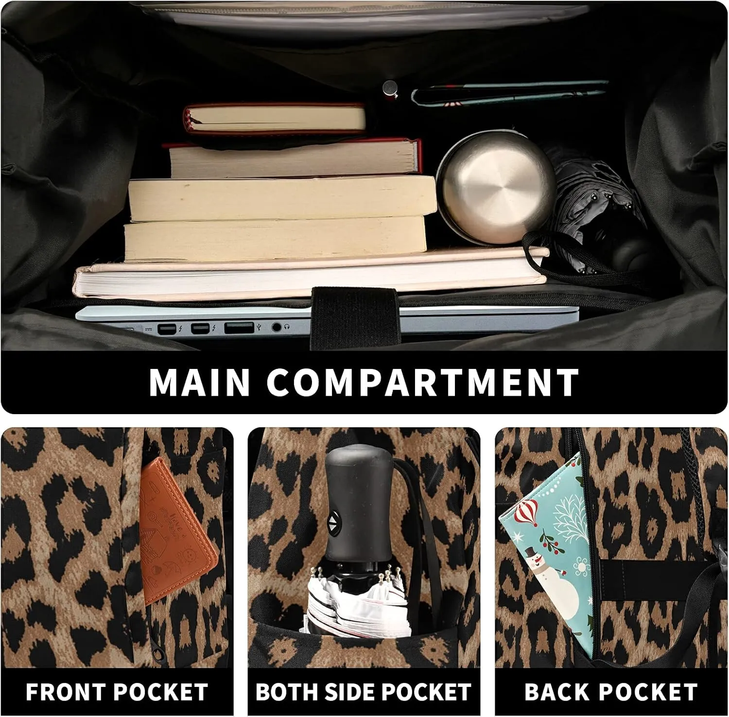ALAZA Cheeteh Leopard Print Animal Large Laptop Backpack Purse for Women Men Waterproof Anti Theft Roll Top Backpack, 13-17.3 inch
