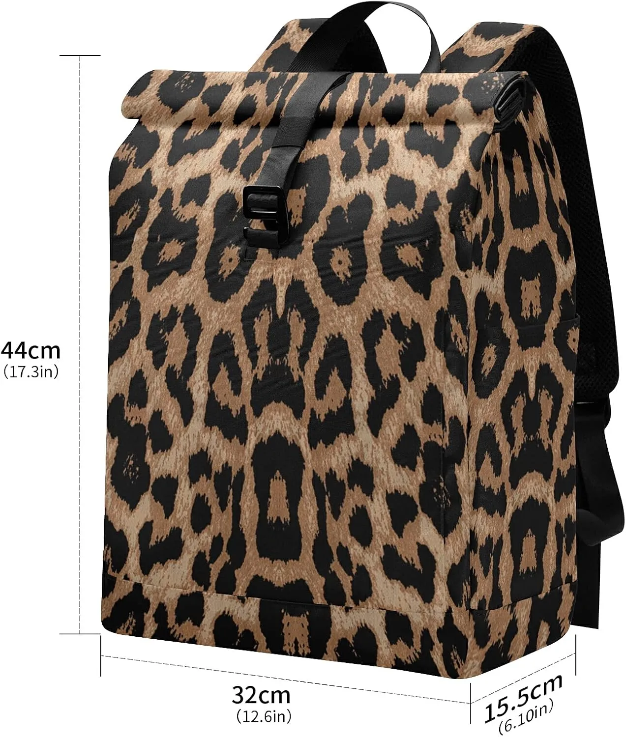 ALAZA Cheeteh Leopard Print Animal Large Laptop Backpack Purse for Women Men Waterproof Anti Theft Roll Top Backpack, 13-17.3 inch