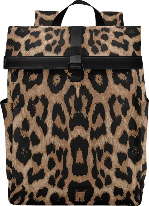 ALAZA Cheeteh Leopard Print Animal Large Laptop Backpack Purse for Women Men Waterproof Anti Theft Roll Top Backpack, 13-17.3 inch