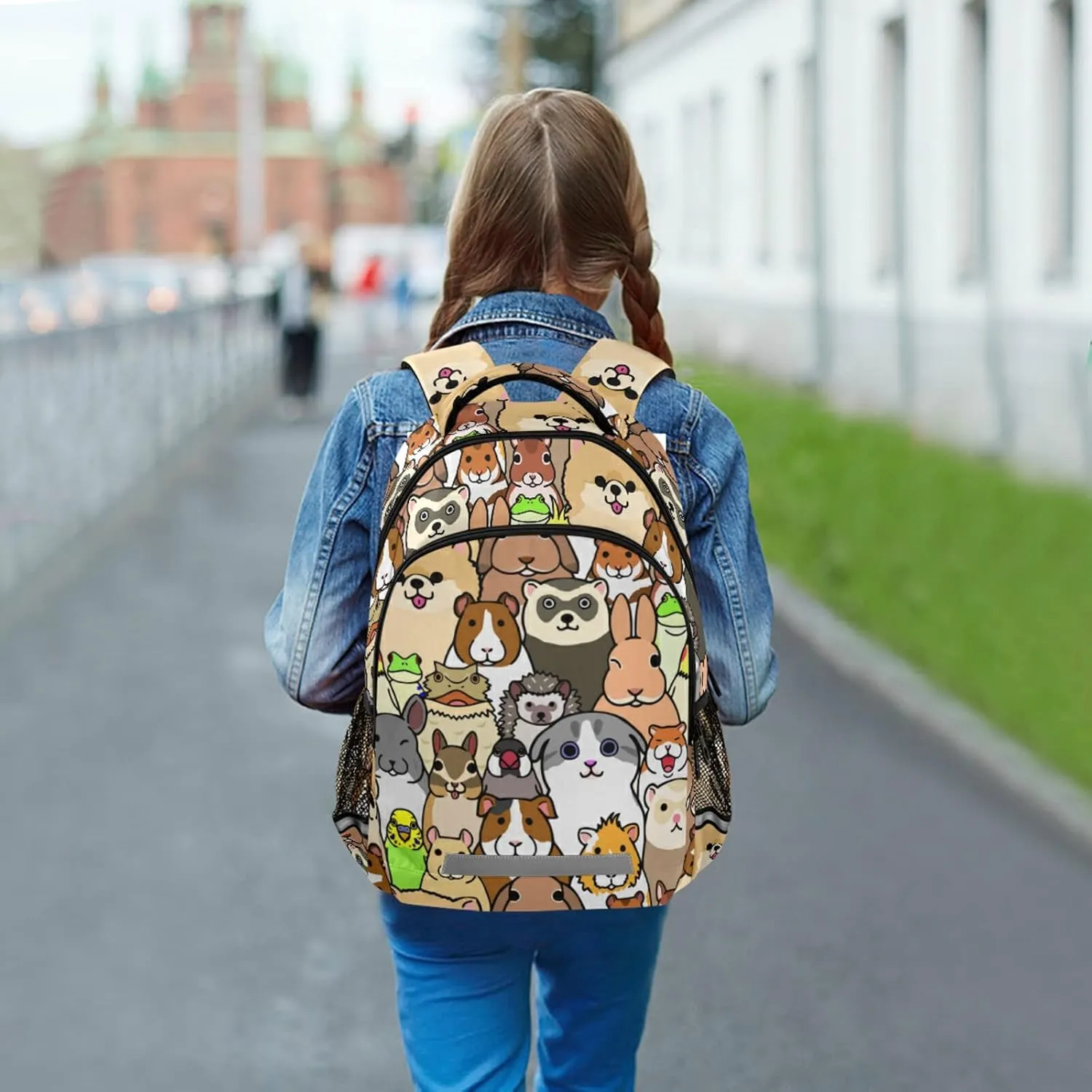 ALAZA Doodle Pet Dog Colorful Animals Backpacks Travel Laptop Daypack School Book Bag for Men Women Teens Kids one-size