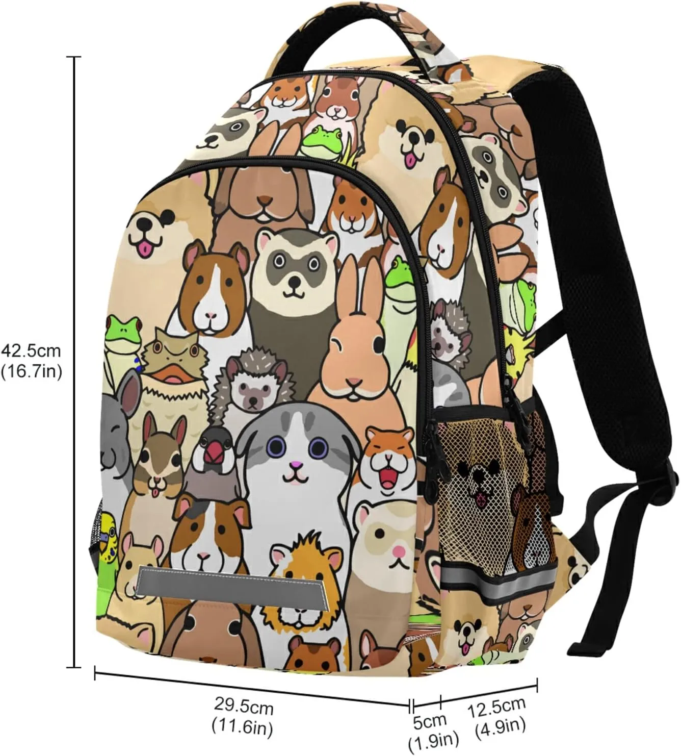 ALAZA Doodle Pet Dog Colorful Animals Backpacks Travel Laptop Daypack School Book Bag for Men Women Teens Kids one-size
