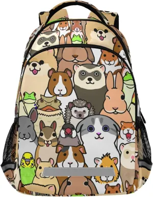 ALAZA Doodle Pet Dog Colorful Animals Backpacks Travel Laptop Daypack School Book Bag for Men Women Teens Kids one-size